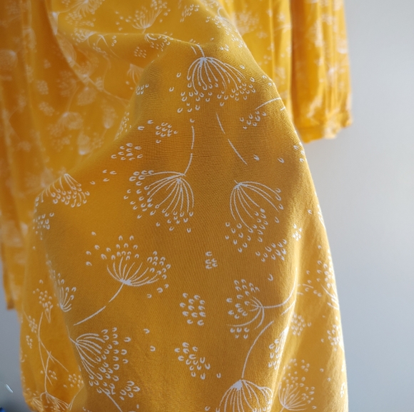 Old Navy Women's Medium Yellow White Floral Short Sleeve Long Sleeve Mini Dress - Picture 3 of 9